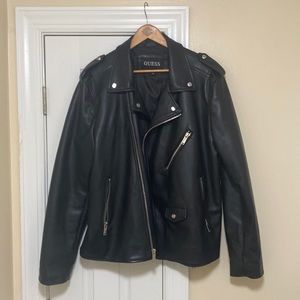 Women’s Guess faux leather motorcycle jacket.